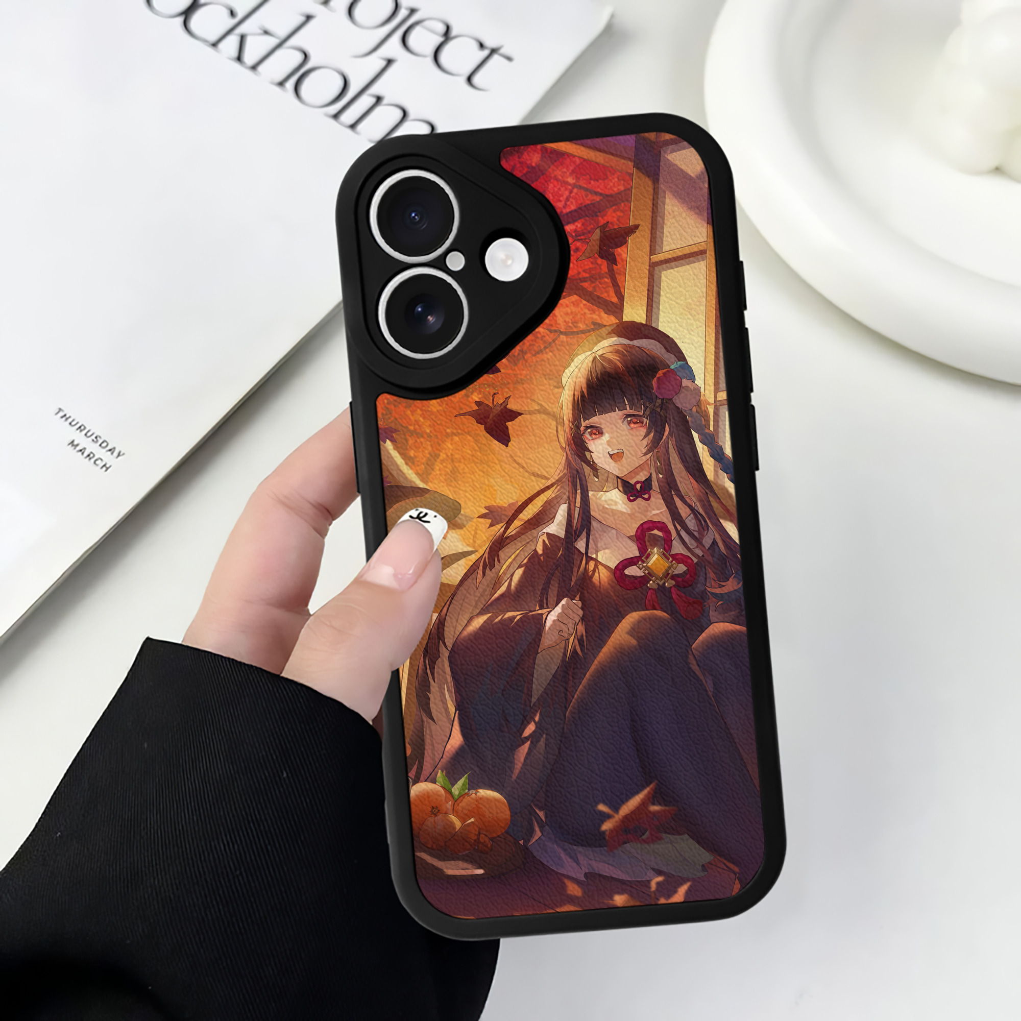 げんし神 genshin 【iPhone 16シリーズ対応】シリコンスマホケース（レザー調） 材質：シリコン